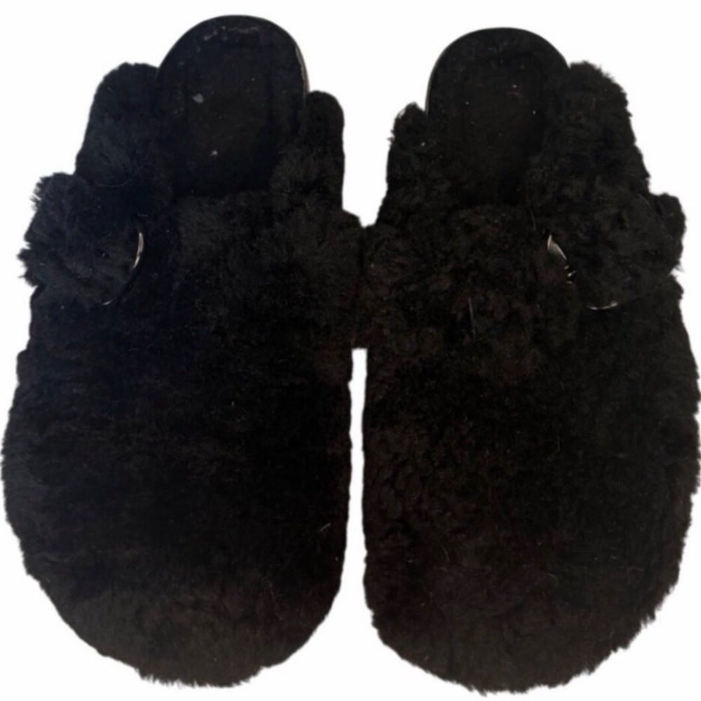 Birkenstock Boston Shearling Black Suede Clog Size 37 US 6 6.5 - Picture 2 of 15